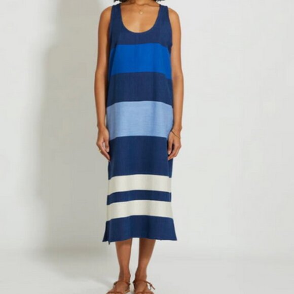 Lemlem by Liya Kebede Lilian Striped Cotton Midi Dress - Picture 1 of 3